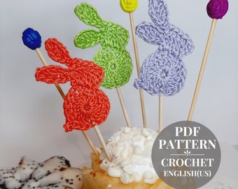 Easter decorations bunnies crochet pattern. Easter bunny crochet nursery garland pattern. Easter rabbit pattern crochet. Easter gift DIY.