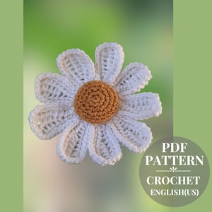 Crochet daisy pattern. White daisy flower tutorial crochet.
