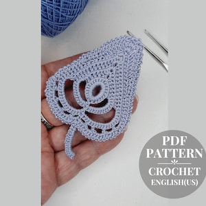Crochet leaves pattern Crochet leaf applique pattern Crochet leaf for Irish Lace motif pattern Crochet Instruction PDF