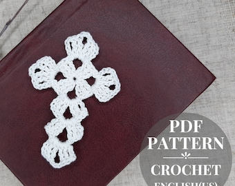 Crochet Cross pattern. Crochet Easter Cross pdf. Christening favors. Easter decoration.
