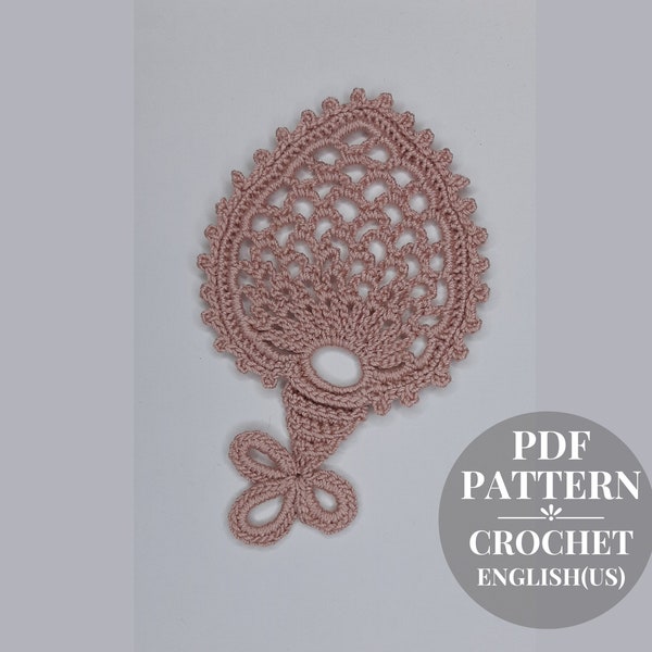 Crochet pattern classic motif Irish lace. Crochet flowers tutorial. Instructions crochet floral PDF. Crochet applique pattern.