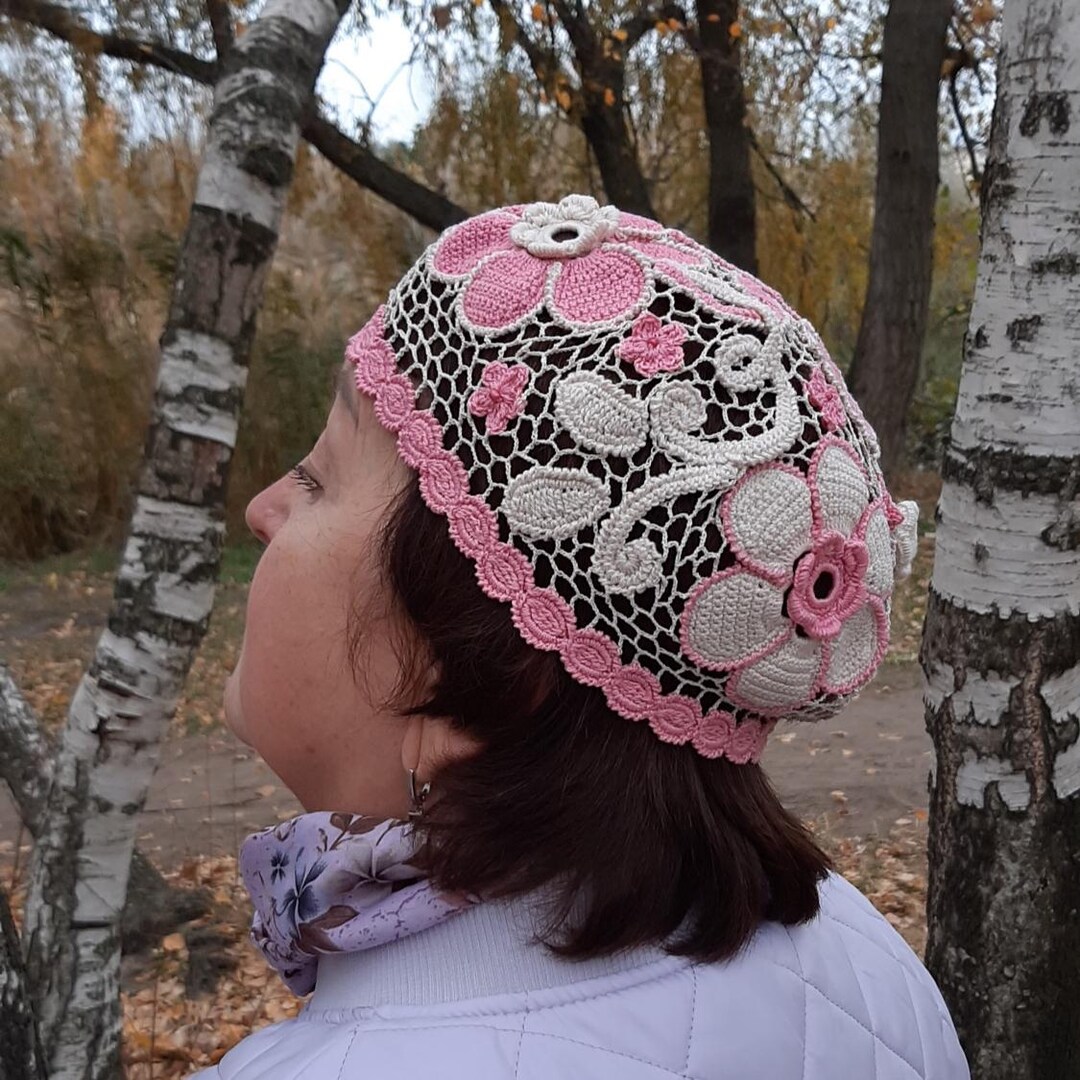 Prada Crochet Beret In Light Blue