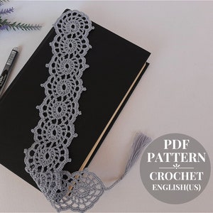 Bookmark crochet pattern Gift for book lovers Crochet ribbon pattern PDF Crochet lace pattern