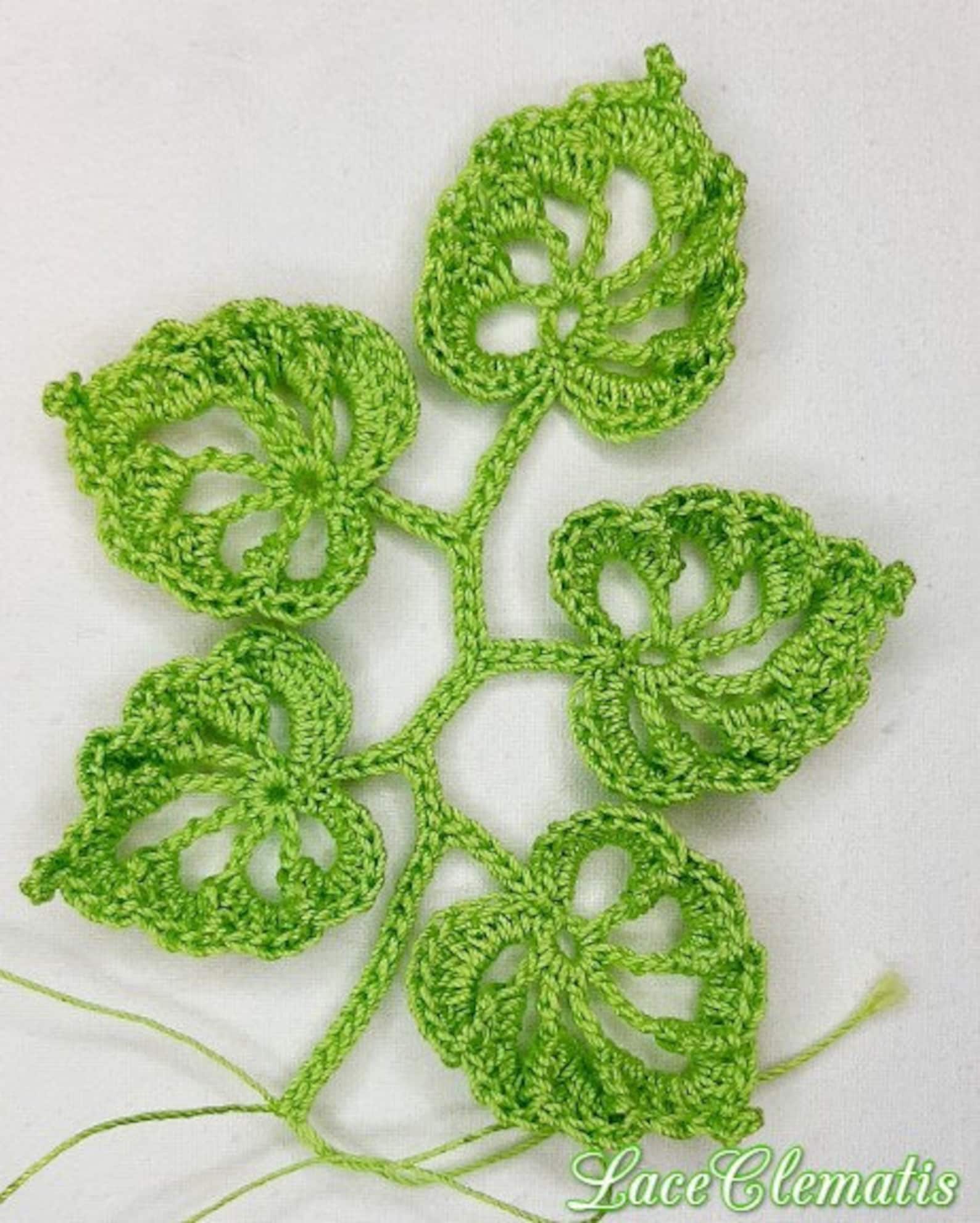Crochet branch with leaves pattern. Crochet vine tutorial. Etsy