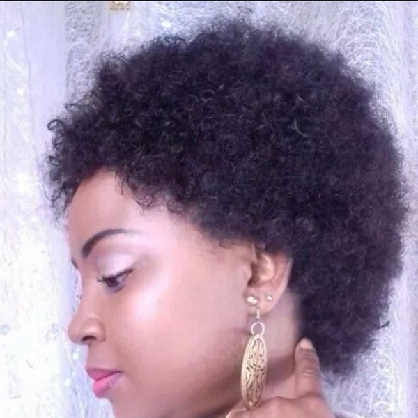 Human Hair- Full Afro Wig- Pixie Wigs- Wigs for black women- Afro wigs- Short Hair Wig- 4c wig