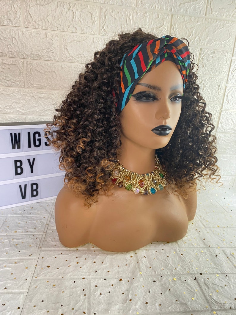 16 Ombré Honey Blonde Curly Headband hair wig for Women For Etsy