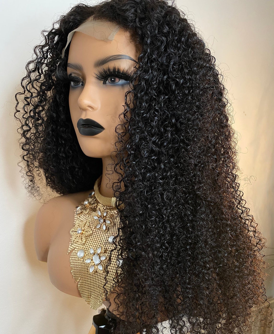 100 Virgin Afro Kinky Curly Lace Closure Hair Wig 4c Wig for Etsy