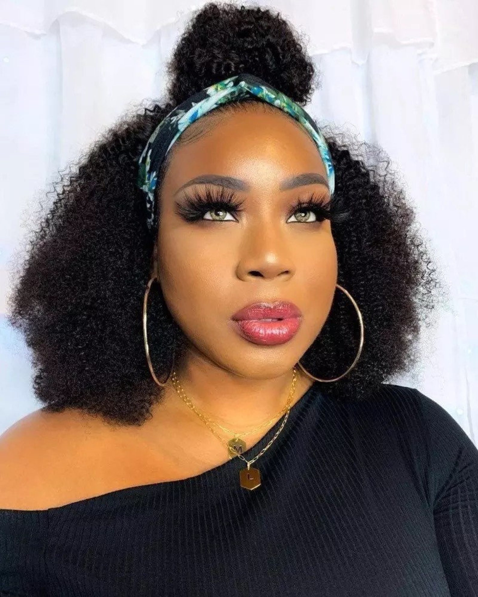 1426 Afro Kinky Curly Headband Wig for Women 100 Virgin Etsy