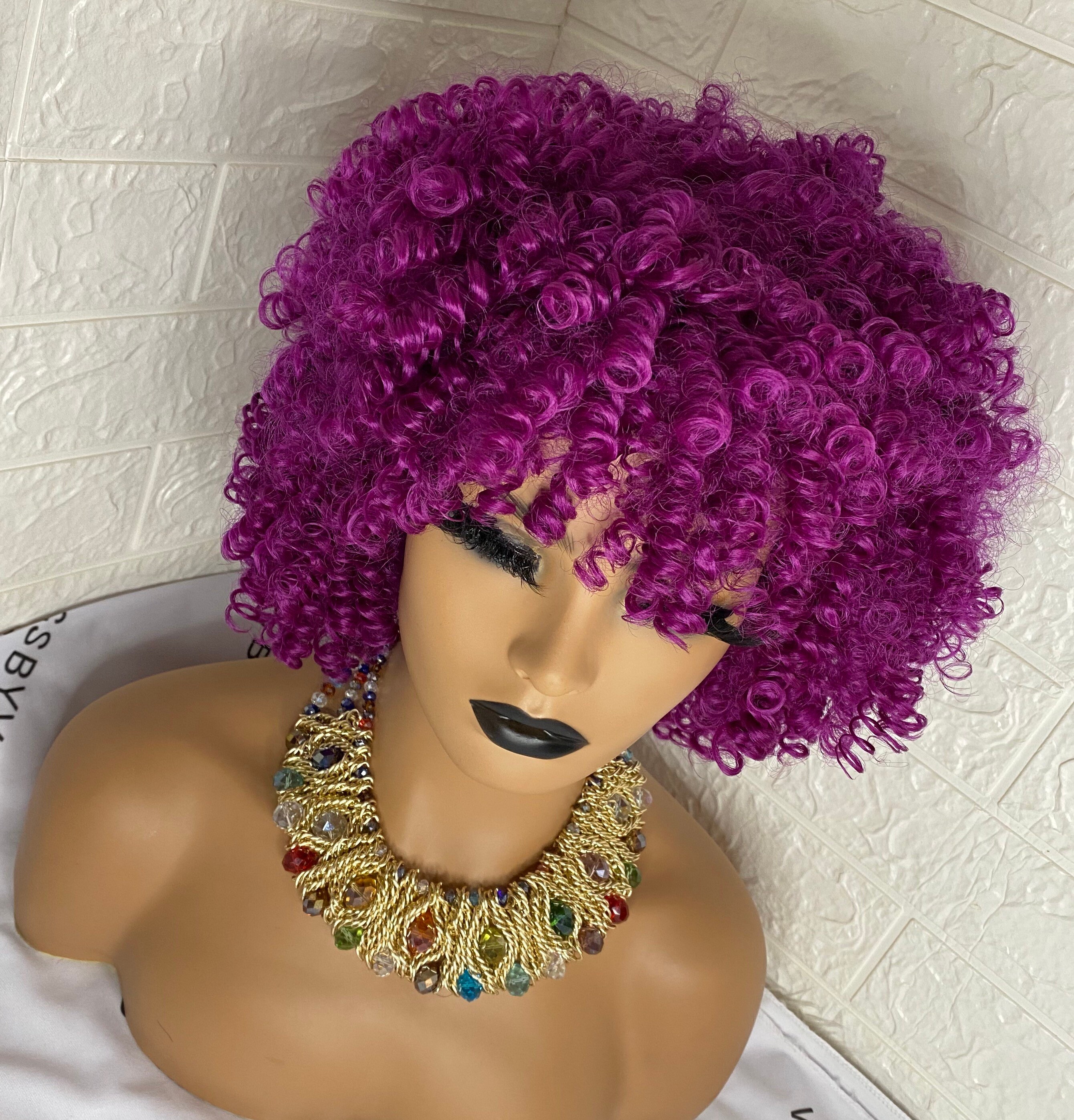 Kinky Curly Wig Jerry Curl Wig Afro Curly Wig Curly Hair Etsy