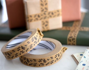 Botanical Eco-friendly Paper Tape -Christmas tape- floral design