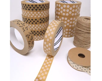 Polka Dot Kraft Paper Tape – Eco-Friendly Packaging, Vegan Ink