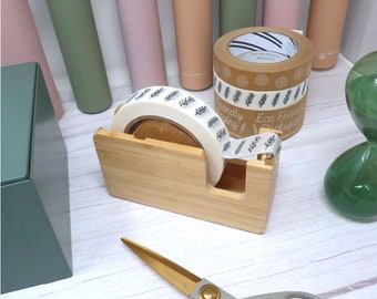Bamboo Tape Dispenser - Essential Stationery - Home Office - Organise - Gift Wrapping - Order Packing