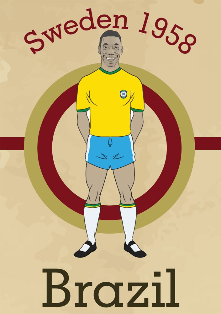 World Cup Winners 1930 - 2018 Retro Style Football Poster Art ...