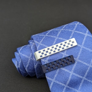Chess Board Tie Bar, 3D printed Checker Board Tie Clip, Check Mate for any Chess Player - Handmade Chess Board Jewelry
