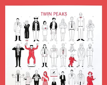 Twin Peaks Characters [A3 Riso Print]