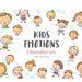 Kids emotions bundle, children with various emotion, kids clipart, children clipart, emotions clipart, clipart commercial use, kids doodle
