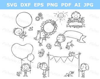 Lachende Kinder Clipart Etsy