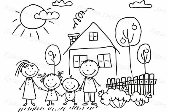 Cartoon Doodle Family Clip Art Family House Clipart - Etsy Cartoon Doodle Family Clip Art Family House Clipart - Etsy