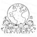 Happy Cartoon Kids Different Ages and Nationals With the Globe as a ...
