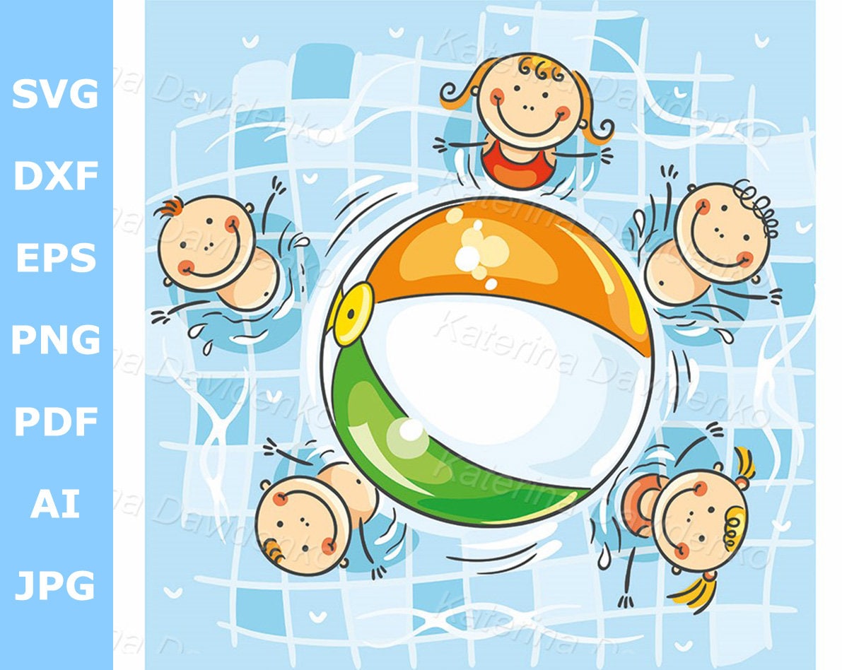 Doodle dibujos animados niños jugando a la pelota en la - Etsy México Doodle dibujos animados niños jugando a la pelota en la - Etsy México