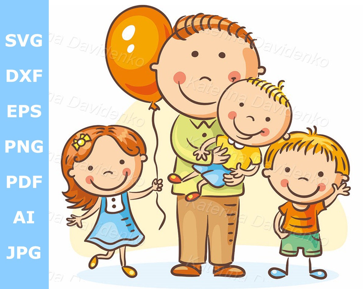 Family Clip Art Cartoon Father With Children Images - Etsy Singapore Family Clip Art Cartoon Father With Children Images - Etsy Singapore