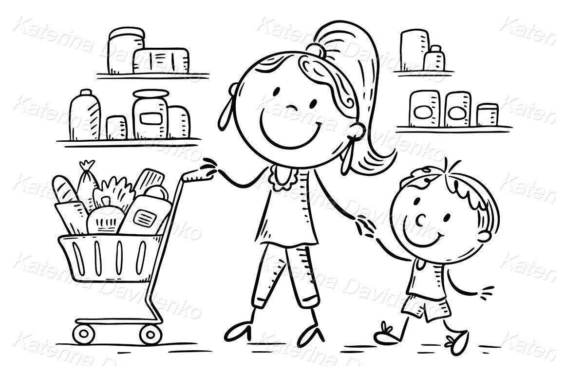 Supermarket Clipart Black And White