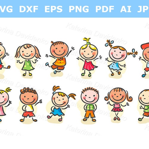 Kids Clipart. Happy Cartoon Sketchy Kids Jumping or Dancing. - Etsy New Zealand Kids Clipart. Happy Cartoon Sketchy Kids Jumping or Dancing. - Etsy New Zealand