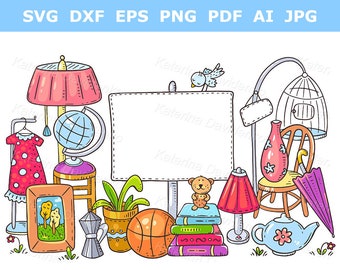 Yard or garage sale - pdf svg png image file