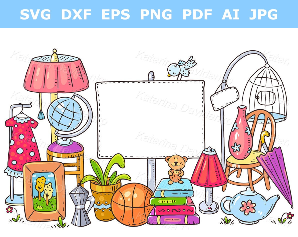 Yard or garage sale - pdf svg png image file