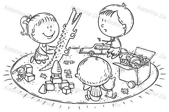 Clipart infantil de dibujos animados Niños garabatos jugando - Etsy España Clipart infantil de dibujos animados Niños garabatos jugando - Etsy España