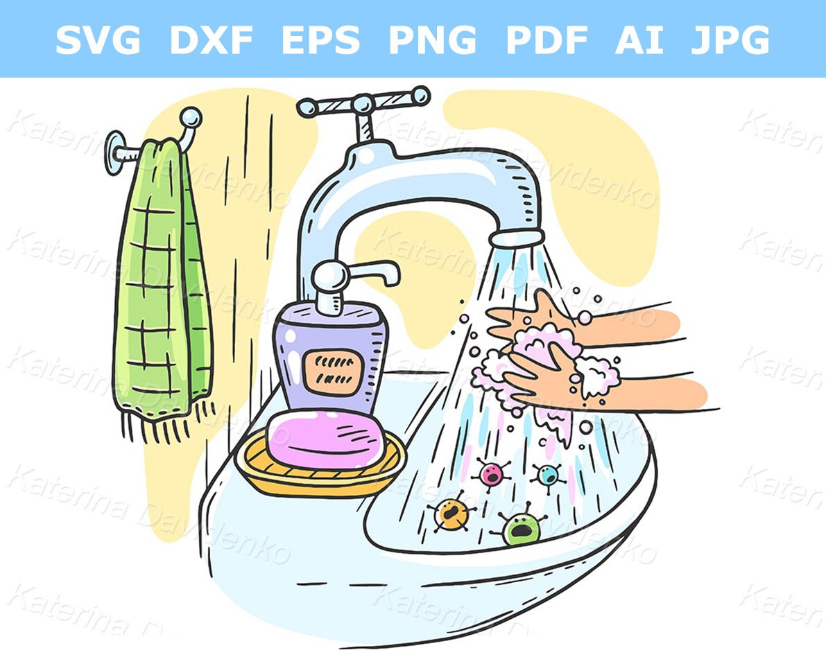 Animated Germs On Hands Clipart