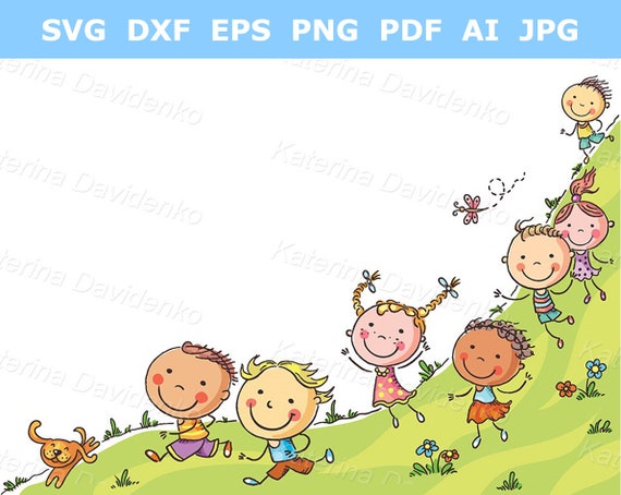 Cartoon Children Clip Art Happy Doodle Kids Running - Etsy UK Cartoon Children Clip Art Happy Doodle Kids Running - Etsy UK