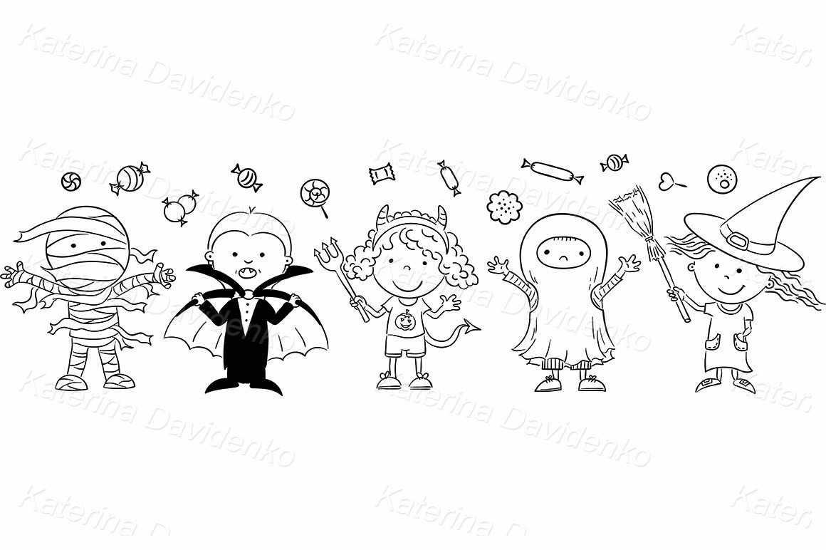 Halloween Clipart For Kids Black And White