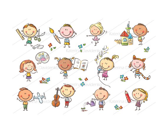 Kinder Kreative Aktivitaten Kinder Clipart Kreative Clipart Etsy