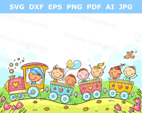 Hand Drawn Cartoon Happy Kids Travelling by Train Clipart - Etsy Hand Drawn Cartoon Happy Kids Travelling by Train Clipart - Etsy