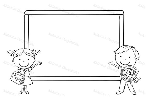 Back To School Black And White Clipart