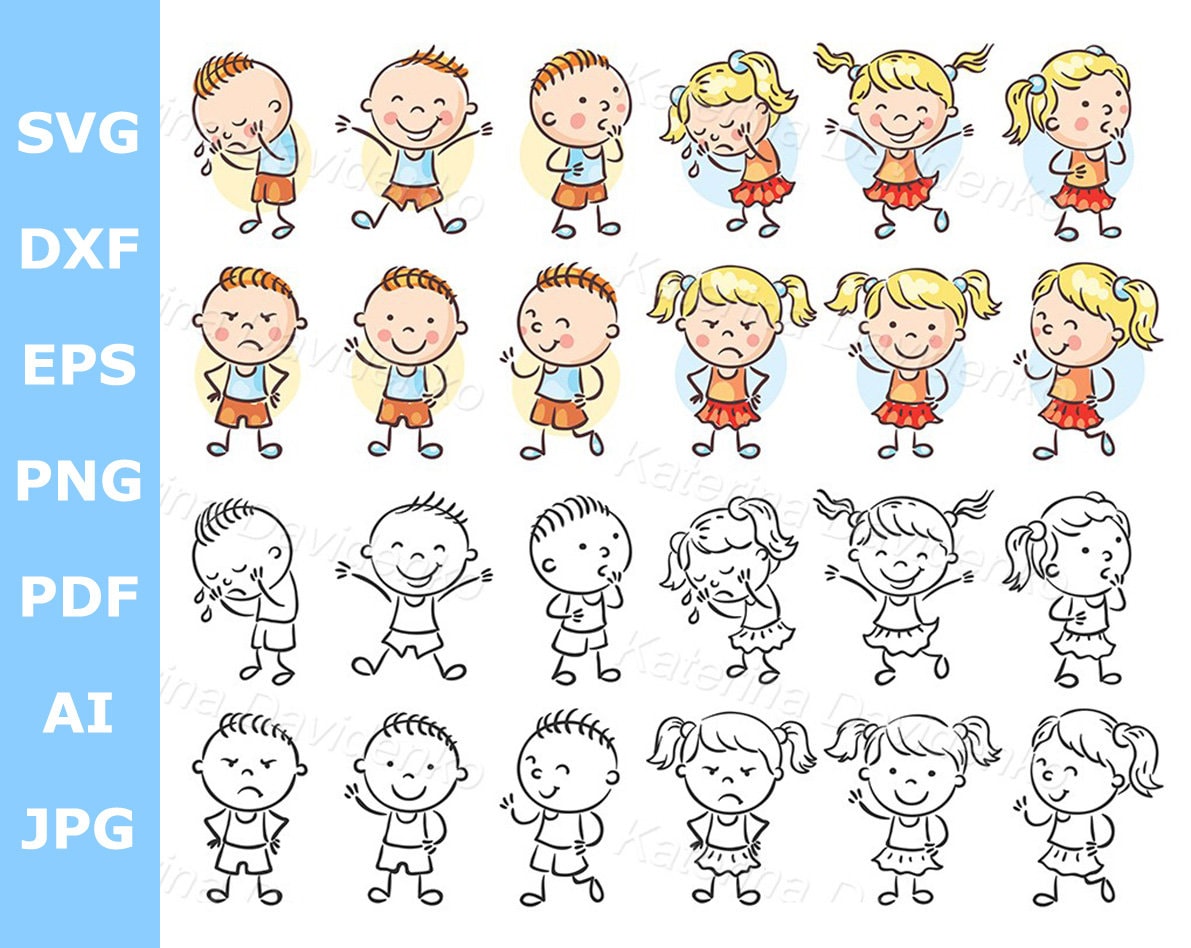 Little Girl Scared Face Expression, Set Of Cartoon Vector Illustrations  Isolated On White Background. Set Of Kid Emotion Face Icons, Facial  Expressions. Royalty Free SVG, Cliparts, Vectors, and Stock Illustration.  Image 151143367.