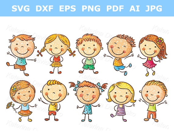 Enfants vierge imprimable notes ensemble illustration vectorielle