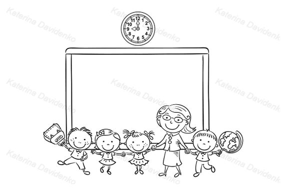 Preschool Teacher Clip Art Black And White