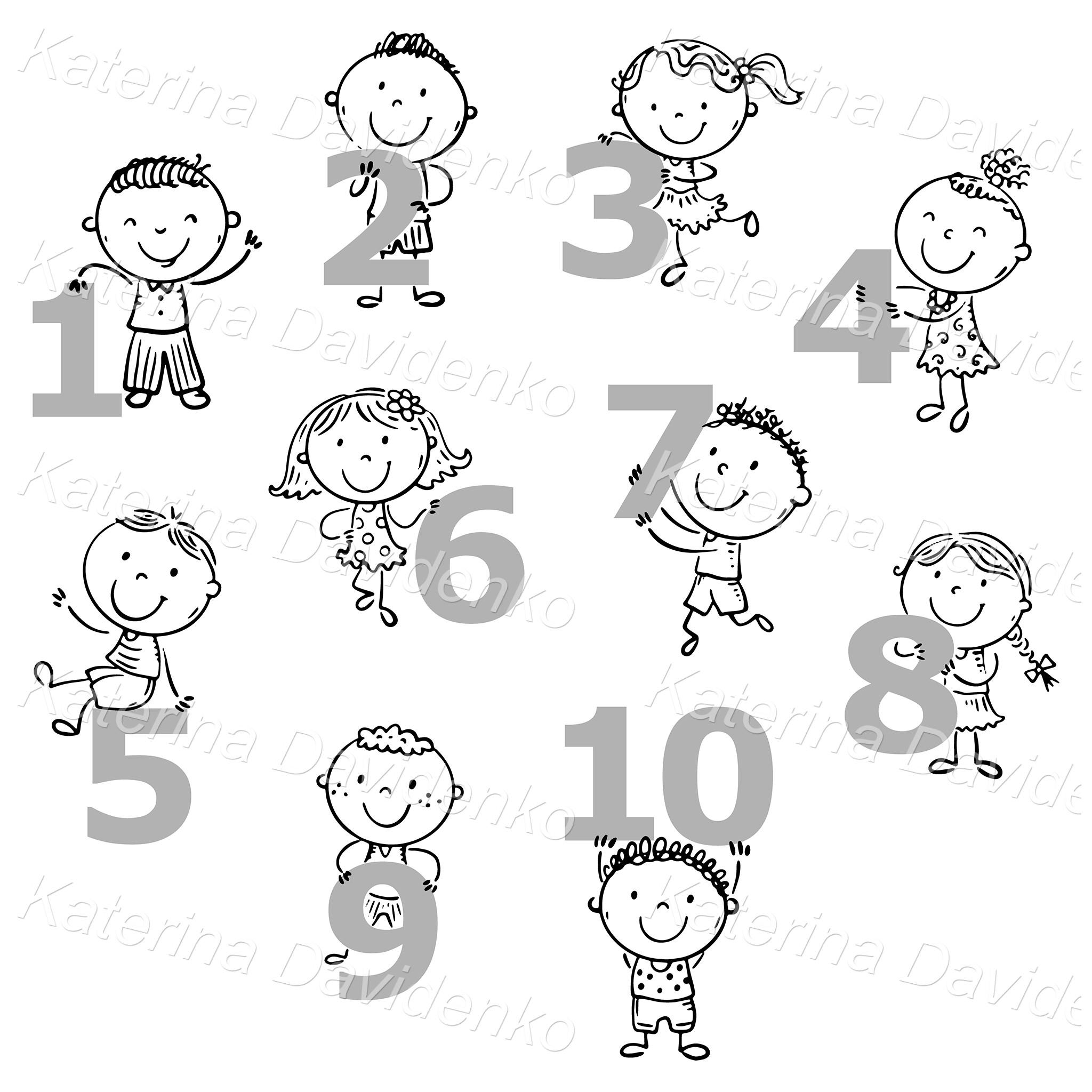 Clipart Black And White Numbers