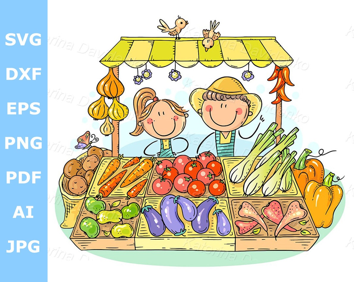Cartoon Farmers Selling Store Image Clipart Organic - Etsy Cartoon Farmers Selling Store Image Clipart Organic - Etsy