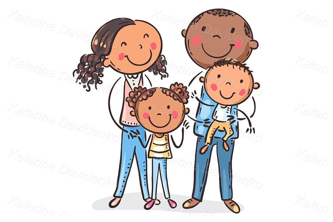 Cartoon Family Clipart Portrait Of Young Family Of Four Happy Family Cartoon Family Clipart Portrait Of Young Family Of Four Happy Family