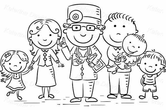 Cartoon Happy Family Doctor With His Patients Clipart Pic - Etsy Cartoon Happy Family Doctor With His Patients Clipart Pic - Etsy