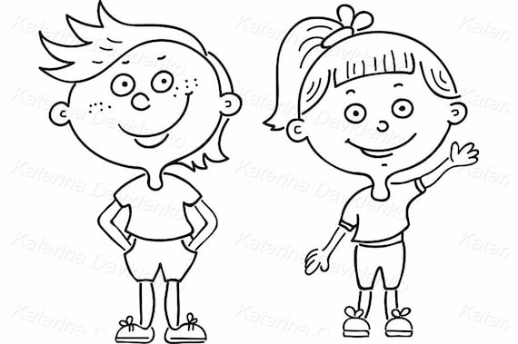 Children Kids Clipart-smiling cute girl with her bag pack back to