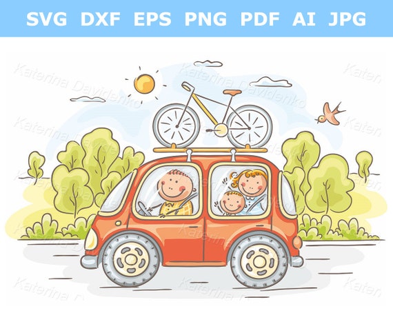 Cartoon Family Travelling by Car Family Clipart - Etsy Cartoon Family Travelling by Car Family Clipart - Etsy