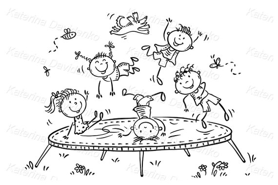 Utilisation commerciale de trampoline enfants clipart, graphiques