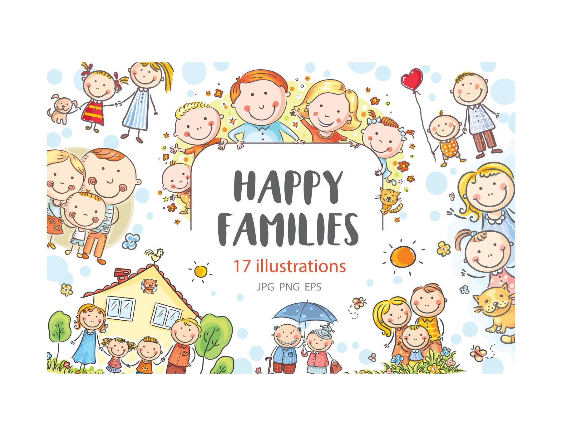 Glückliche Familien Bundle Kinder Clipart ClipArts Familie Etsy