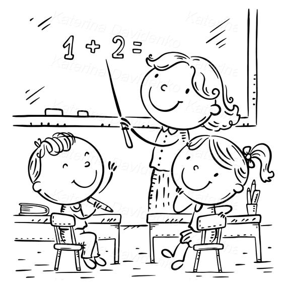 School Classroom Clipart Black And White 2 Clipart Station