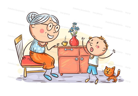 Grossmutter Und Kind Familie Svg Png Clipart Kind Emotional Etsy