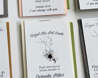Personalized Memorial Seed Favor Packet, Deer Floral Design